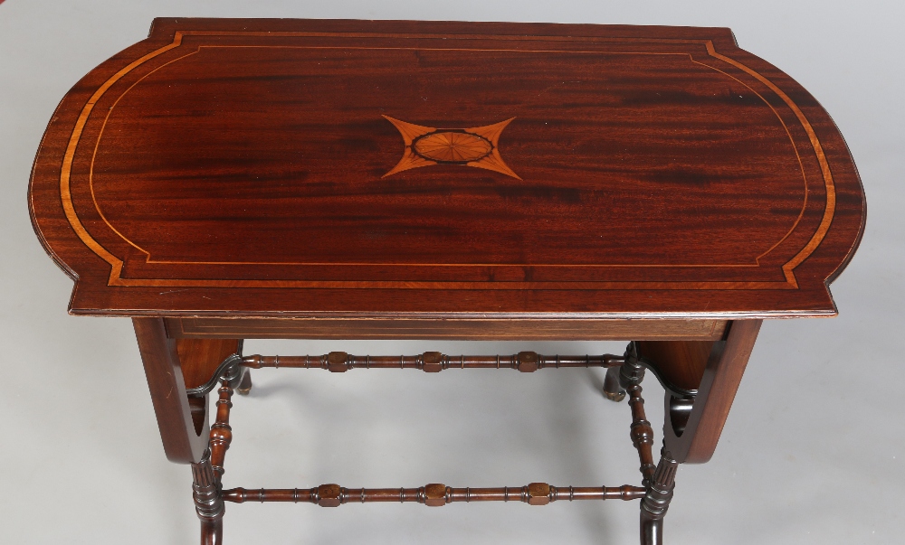 An Edwardian mahogany single drawer occasional table, with marquetry medallion, satinwood banding - Image 2 of 2