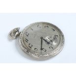 An Elgin slim pocket watch in silver plated case. With Arabic numeral markers and subsidiary