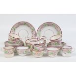 An early nineteenth century Sunderland lustre ware part tea and coffee set. Painted with bands of