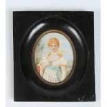 A nineteenth century ivory portrait miniature of Queen Louise of Prussia. Signed Derval, 9cm