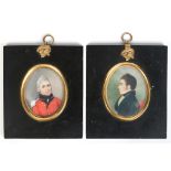 Two George III ivory portrait miniatures, one of Colonel Thomas Craig (red coat) and the other of