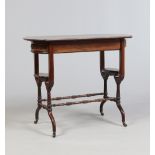 An Edwardian mahogany single drawer occasional table, with marquetry medallion, satinwood banding