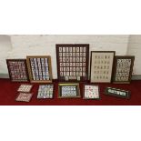 A good collection of framed cigarette cards by Players and Taddys to include military personal and