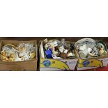 Three boxes of miscellaneous to include mixed glasswares,