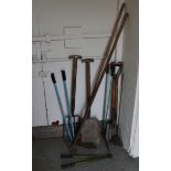 A collection of assorted garden tools.