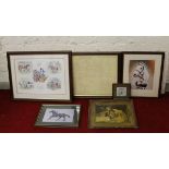 A collection of equestrian framed prints to include Limited Edition Racing at Carthel,