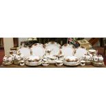 A Royal Albert old country roses pattern dinner/tea service to include tureens,