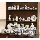 A collection of Delftware to include vases, figures, ornaments etc.