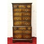 A modern George III style mahogany chest on chest,