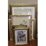 A collection of decorative framed prints and watercolours etc.