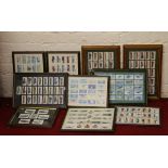 A collection of framed cigarette cards to include Wills and Players subjects covered are transport