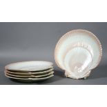 A set of five Wedgwood shell moulded plates.