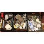 Three boxes of miscellaneous to include glassware and ceramics.