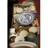 Three boxes of miscellaneous to include mixed ceramics and glasswares including Royal Winton