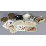 A collection of World War One embroidered sweetheart postcards,
