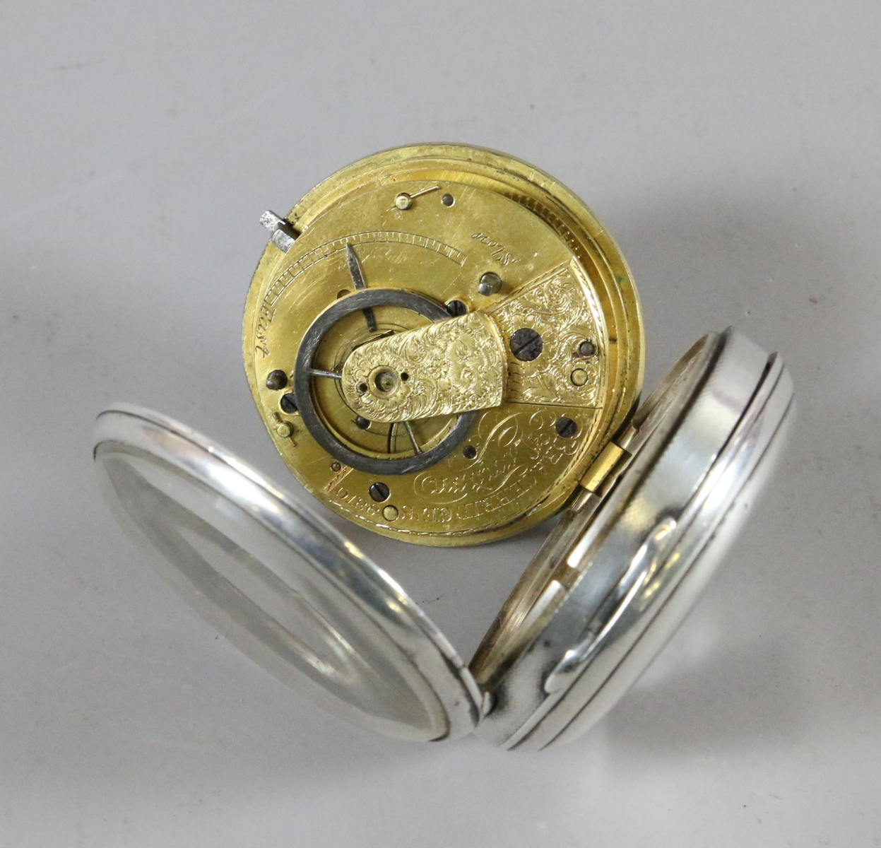 A George IV silver cased fusee pocket watch with verge escapement by Bracebridges of London with - Image 3 of 3