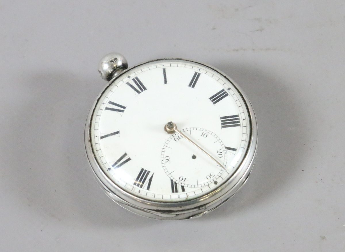 A George IV silver cased fusee pocket watch with verge escapement by Bracebridges of London with