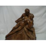 18" Tall Carved Figure of The Kiss F. Sautner, Rodaun