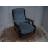 Late Victorian Gentleman's Armchair with Bobbin Turn Supports to Arms