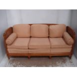 Louis Sixteenth Style Day Bed / Couch with Convertible Sofa Bed Under & Loose Cushions