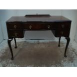 Mahogany Bow Front Writing Table on Cabriole Legs