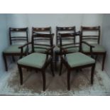 Set of Six Saber Leg Dining Chairs incl. Two Carvers