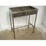 Steel Two Drawer Side Table