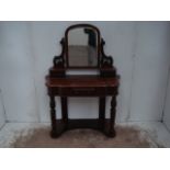 Victorian Mahogany Dressing Table with Swing Mirror & Jewellery Drawers