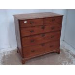 GEORGIAN MAHOGANY SET OF TWO OVER THREE DRAWER CHEST WITH DROP HANDLES