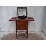 Georgian Mahogany Gentleman's Shaving Cabinet with Rising Mirror & Bowl Recess