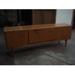 Nathan 1960's Long Teak Sideboard with Concealed Drawer Handles