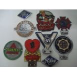 Collection of Nine Vintage Chrome & Enamel Card Badges