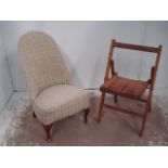 1950's Tub / Nursing Chair & Folding Chair