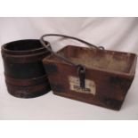 Vintage Timothy Whites Housemaid's Box & Wooden Bucket