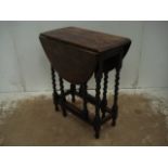 Oak Oval Top Barley Twist Gate Leg Table