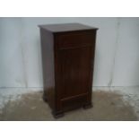 Late 19th Century Mahogany & Inlay Bedside Cabinet on Bracket Feet