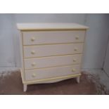 Cream & Yellow Four Drawer Bedroom Chest