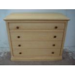 Pale Limed Oak Chest of Four Drawers