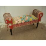 Patchwork Upholstered Window Seat Stool