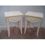 Pair of Cream & Yellow Bedside Drawers