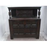 Dark Oak Carved Front Court Cupboard