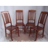 Set of Four Late 19th Century Continental High Back Dining Chairs