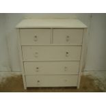 White Painted Two Over Three Drawer Chest