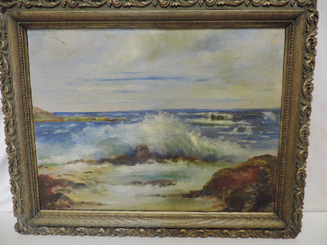 Small Gilt Frame Oill of Seascape