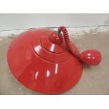 1970's Red Dining Room Light Fitting with Retractable Cable