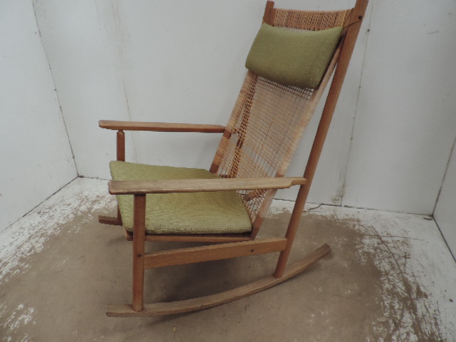 Vintage Hans Olsen Teak Rocking Chair by Jorgensen Mobel Fabrik Denmark