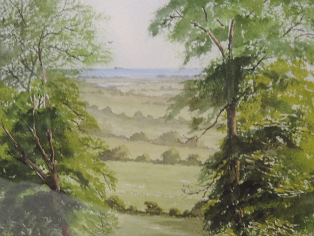 Framed & Glazed Watercolour View Across Port Lympne Signed Eric Buckman