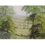 Framed & Glazed Watercolour View Across Port Lympne Signed Eric Buckman