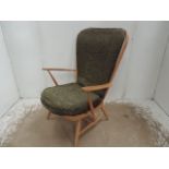 Vintage Blonde Ercol High Back Armchair with Cushions