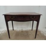 Georgian Mahogany Single Drawer Low Boy on Tapered Legs with Brass Handles